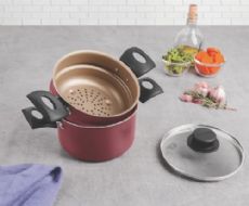 Cuscuzeira Tramontina  antiaderente 16 cm Turim vermelha